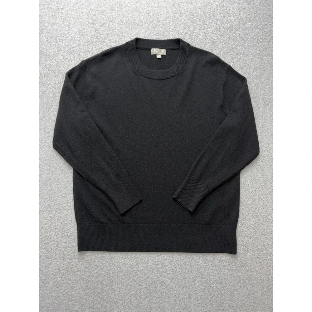 J Crew Sweater Womens XXS Black Cashmere Crewneck Pullover Knit Soft Cozy